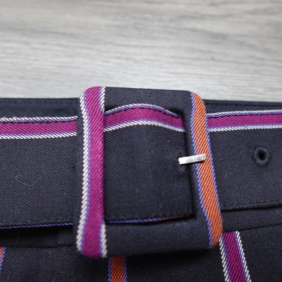 ANTHROPOLOGIE The Essential Slim Striped Business Trousers Black - Picture 8 of 10